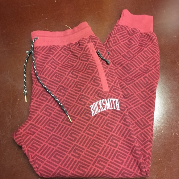 Rock Smith Drawstring Sweatpants Red Size Large.